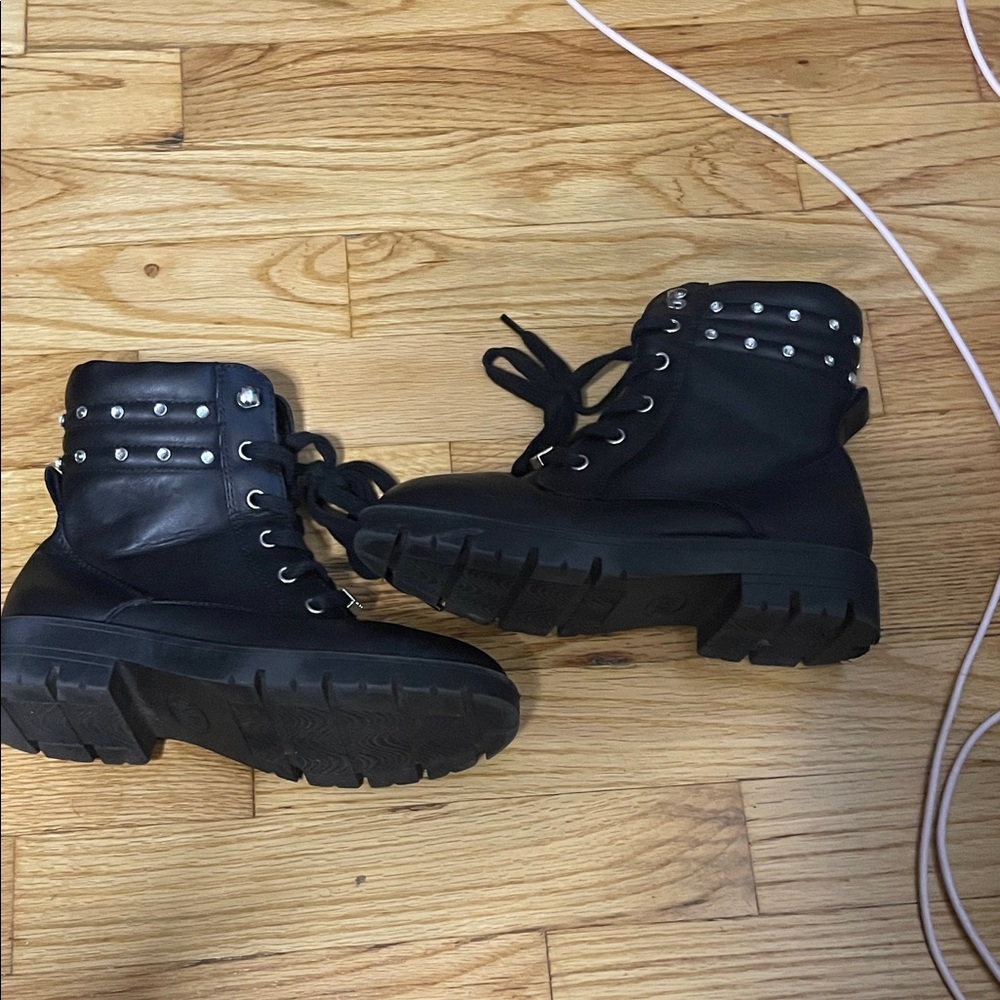 Black Studded Girl Boots